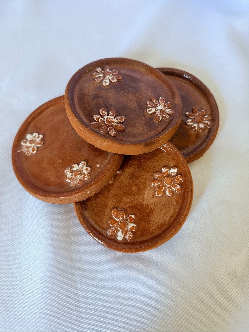 Barro Rojo Trinket Dish/Floral Coasters